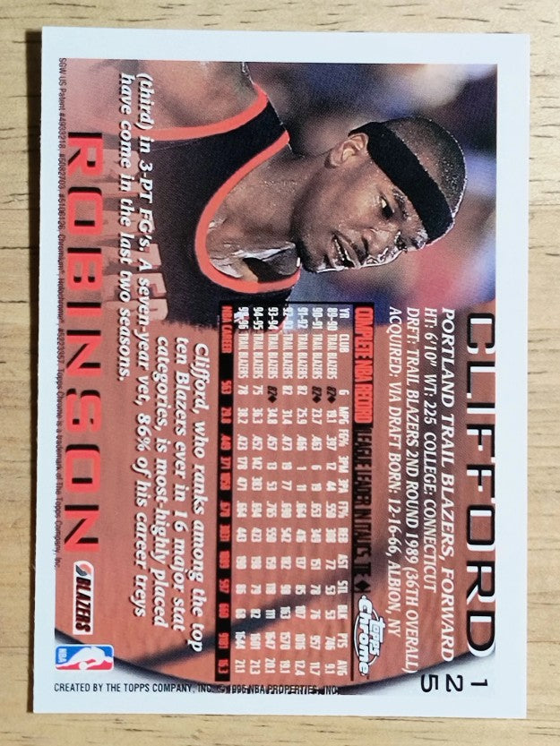 1996-97 Topps Chrome #125 Clifford Robinson