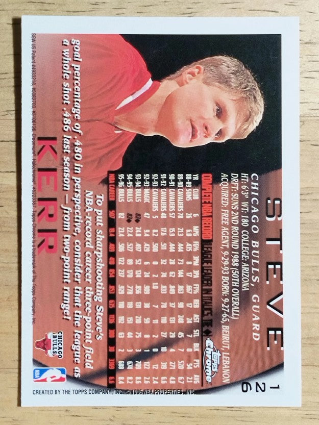 1996-97 Topps Chrome #126 Steve Kerr