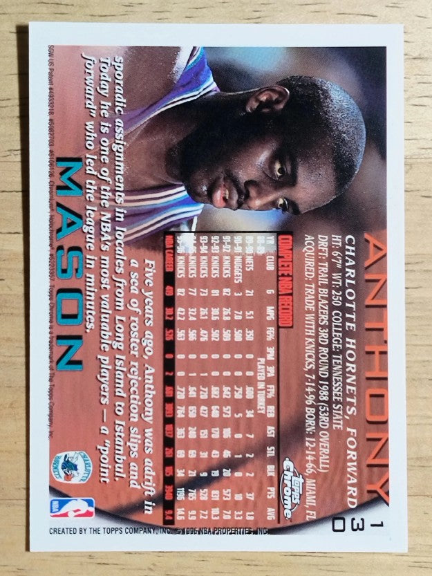 1996-97 Topps Chrome #130 Anthony Mason