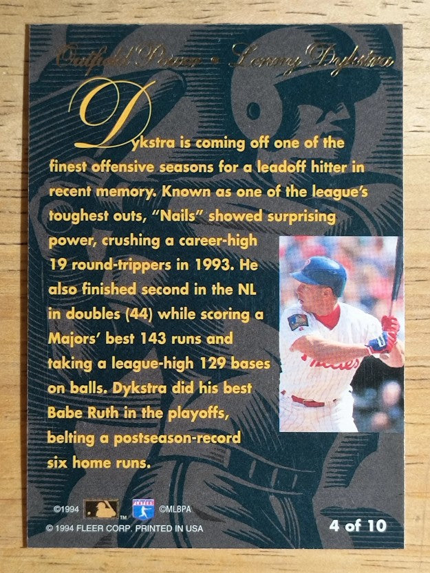 1994 Flair Outfield Power #4 Lenny Dykstra