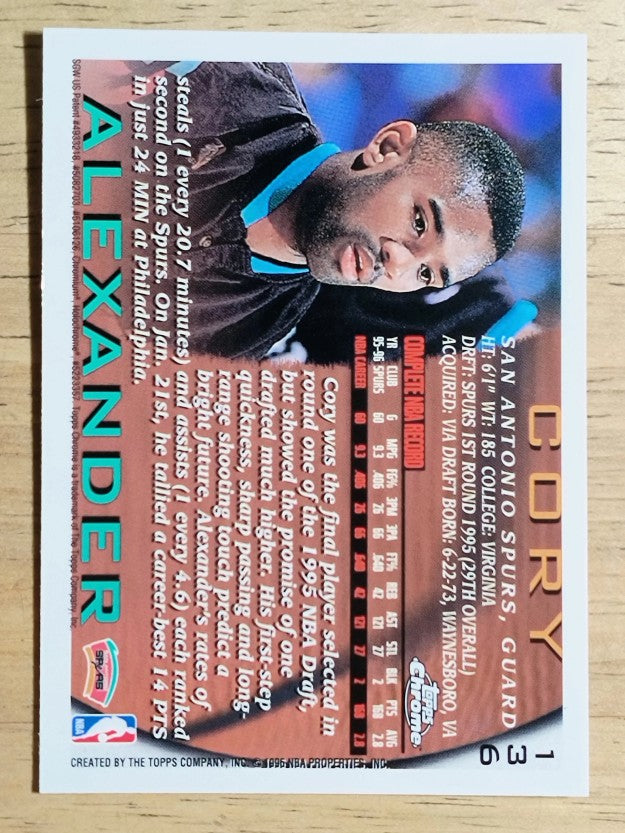 1996-97 Topps Chrome #136 Cory Alexander
