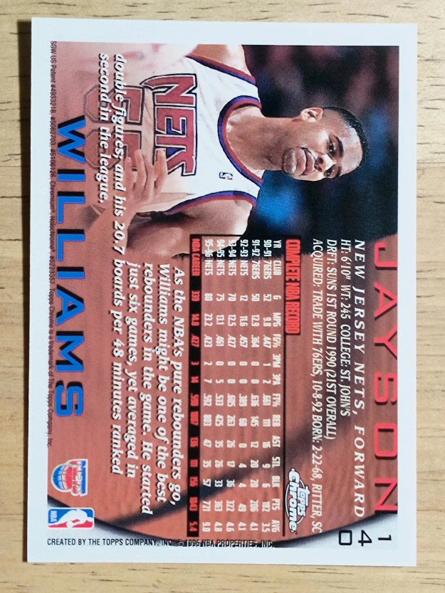1996-97 Topps Chrome #140 Jayson Williams