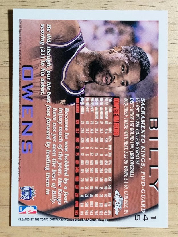 1996-97 Topps Chrome #145 Billy Owens