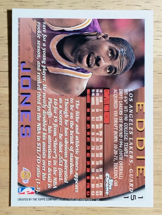 1996-97 Topps Chrome #151 Eddie Jones