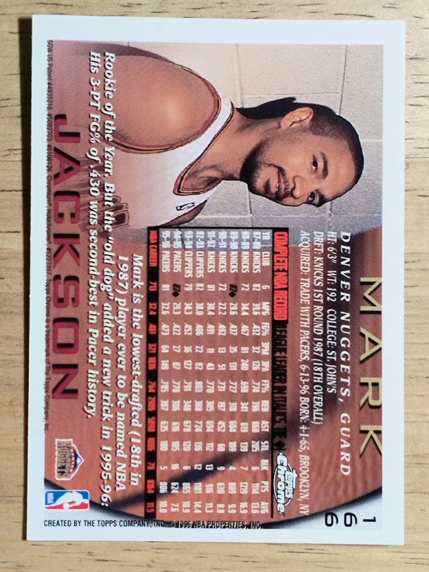 1996-97 Topps Chrome #166 Mark Jackson