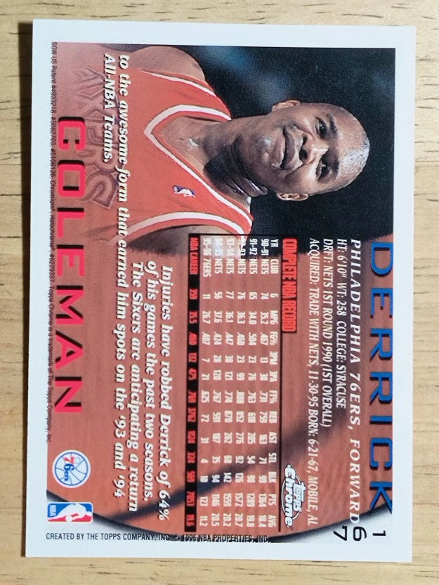 1996-97 Topps Chrome #167 Derrick Coleman