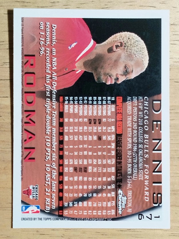 1996-97 Topps Chrome #176 Dennis Rodman