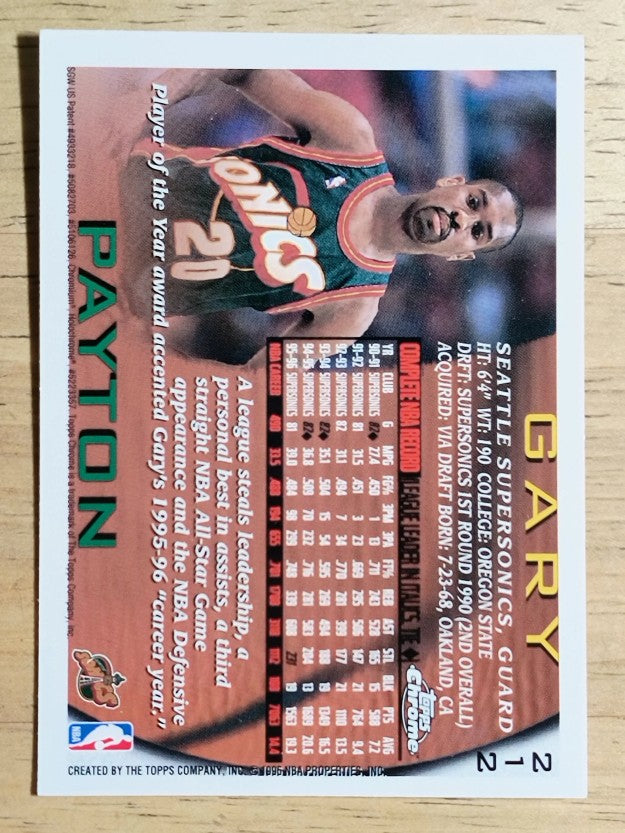 1996-97 Topps Chrome #212 Gary Payton