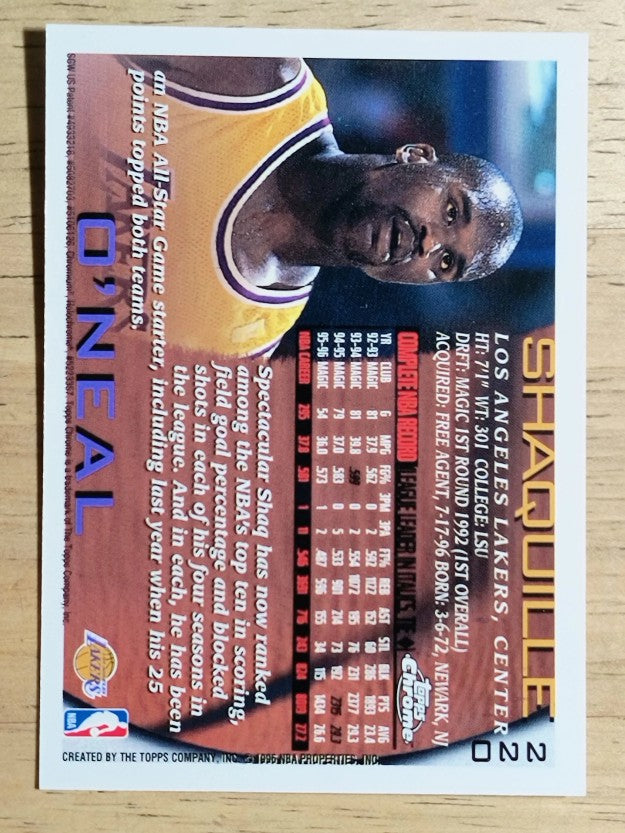 1996-97 Topps Chrome #220 Shaquille O'Neal