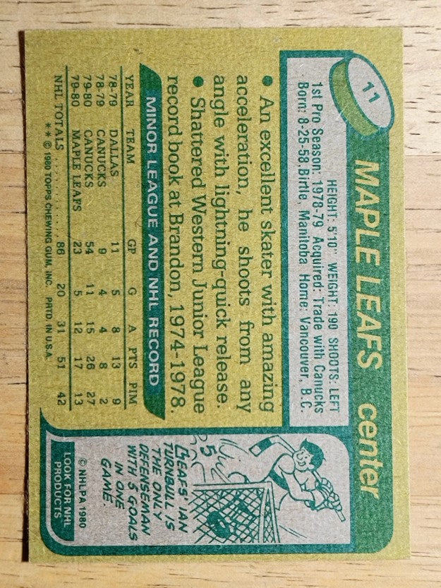 1980-81 Topps #11 Bill Derlago RC (NMMT)
