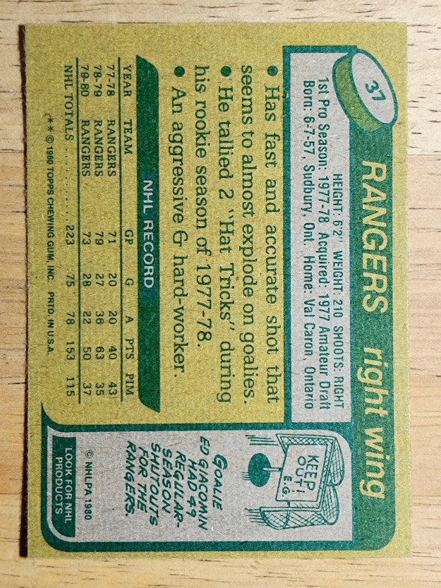 1980-81 Topps #37 Ron Duguay (NMMT)