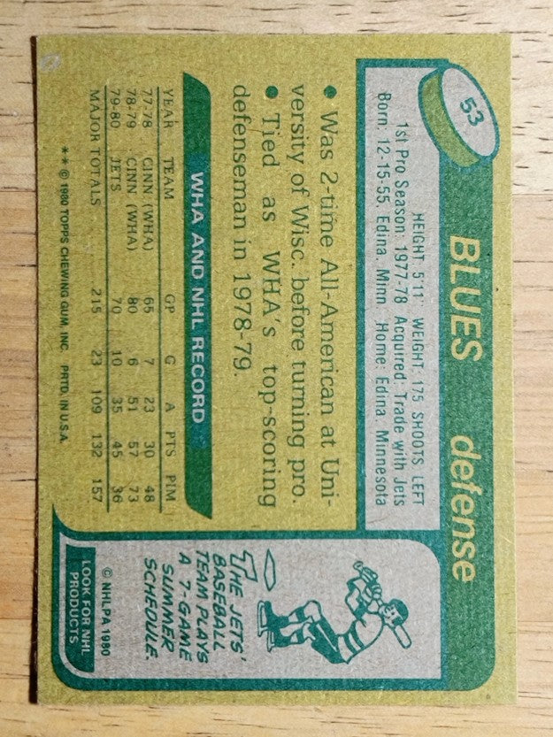 1980-81 Topps #53 Craig Norwich RC (NM)