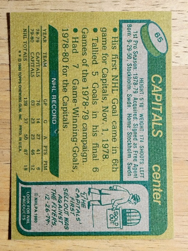 1980-81 Topps #65 Rolf Edberg RC (EXMT)