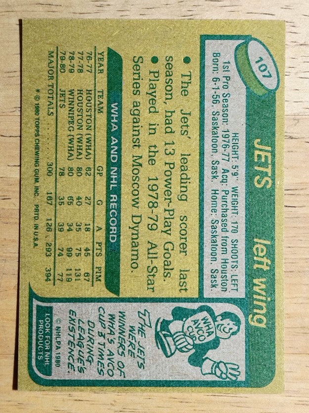 1980-81 Topps #107 Morris Lukowich (NM)
