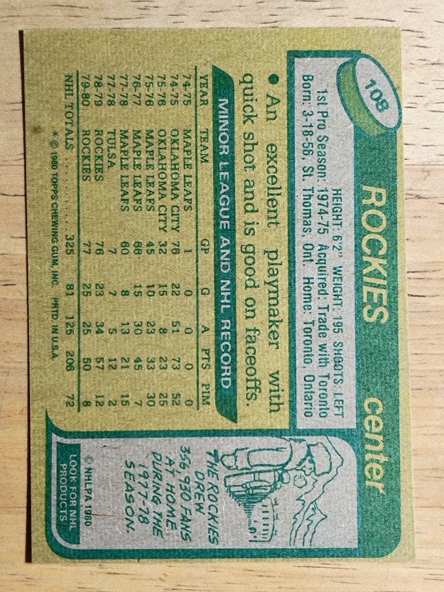 1980-81 Topps #108 Jack Valiquette (EXMT)