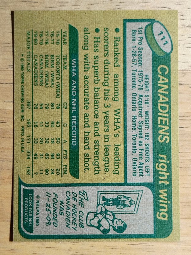 1980-81 Topps #111 Mark Napier (NM)
