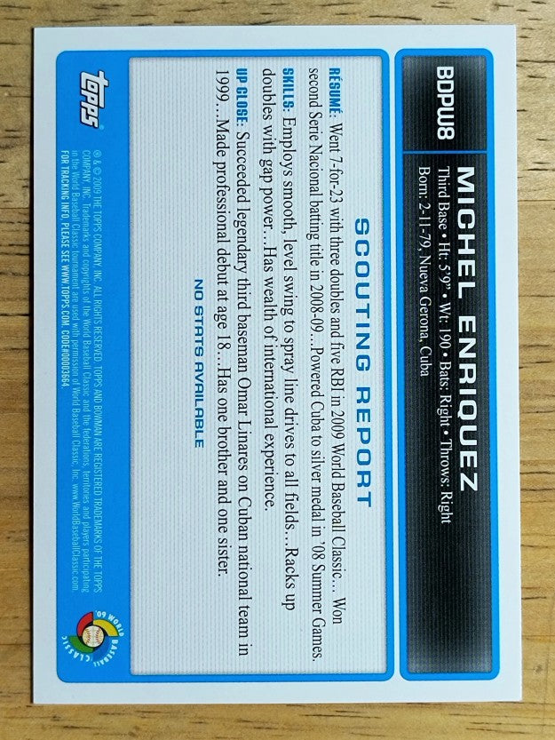 2009 Bowman Draft WBC Prospects Gold #BDPW8 Michel Enriquez