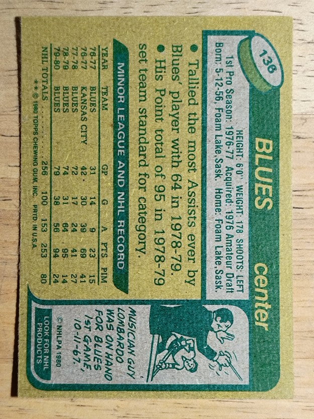 1980-81 Topps #136 Bernie Federko (NMMT)