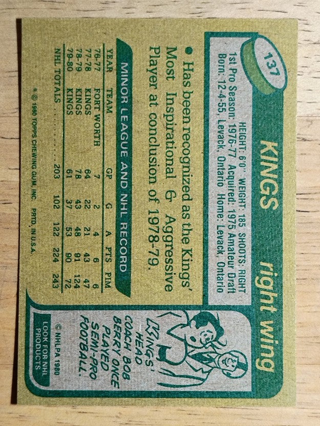 1980-81 Topps #137 Dave Taylor (NM)