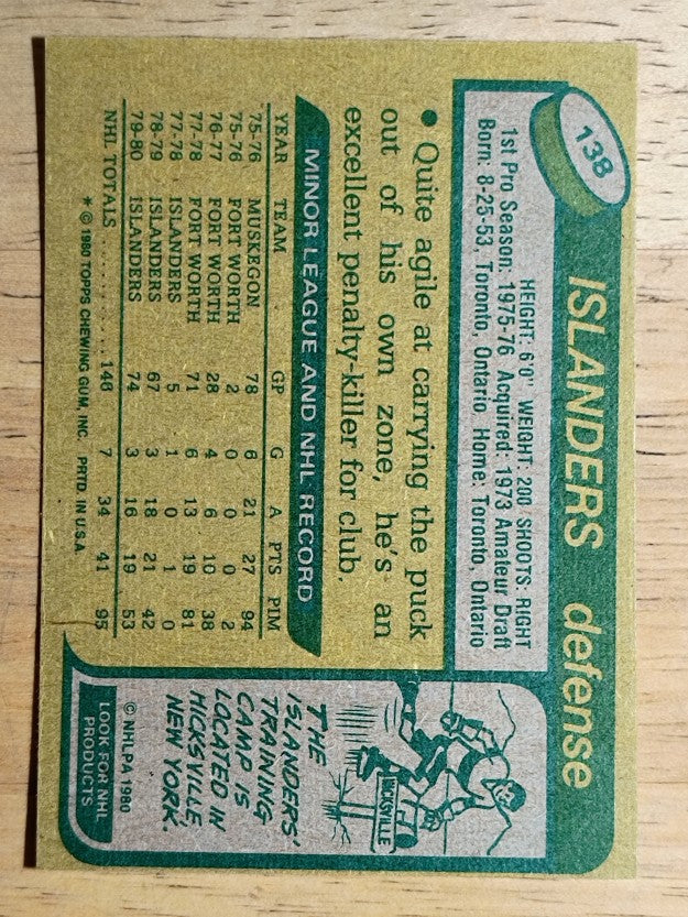 1980-81 Topps #138 Bob Lorimer (EXMT)