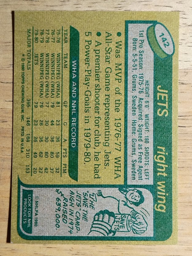 1980-81 Topps #142 Willy Lindstrom (MINT)