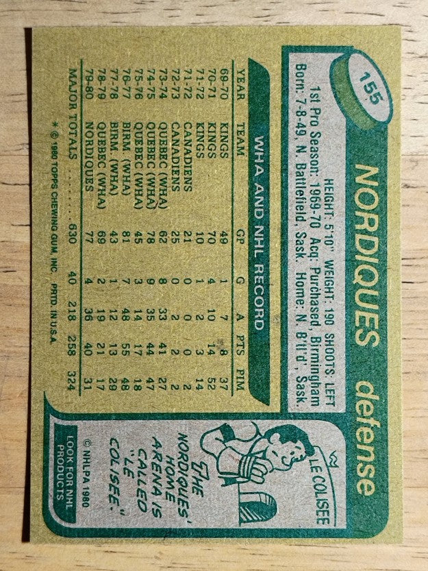 1980-81 Topps #155 Dale Hoganson (NMMT)