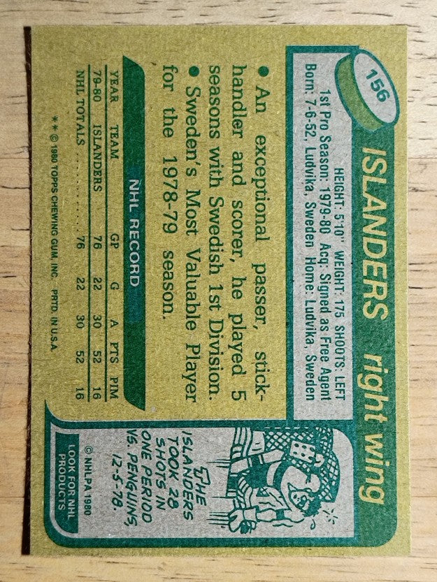 1980-81 Topps #156 Anders Kallur RC (EXMT)