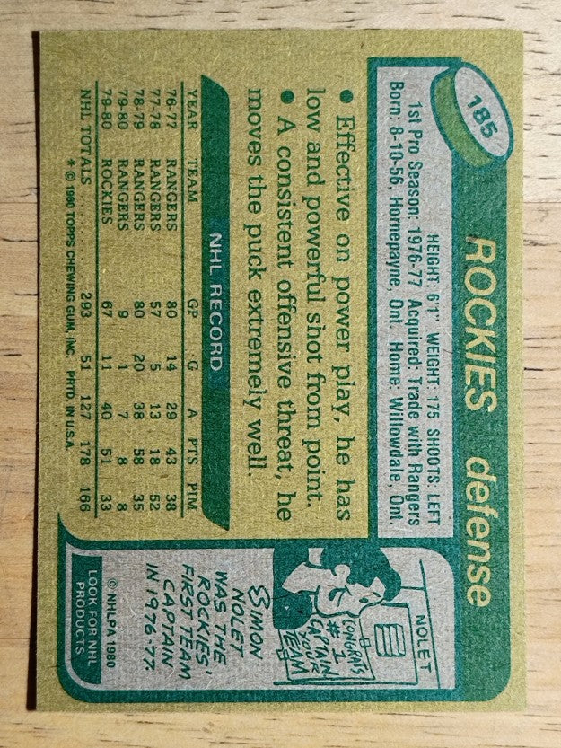 1980-81 Topps #185 Mike McEwen (NM)