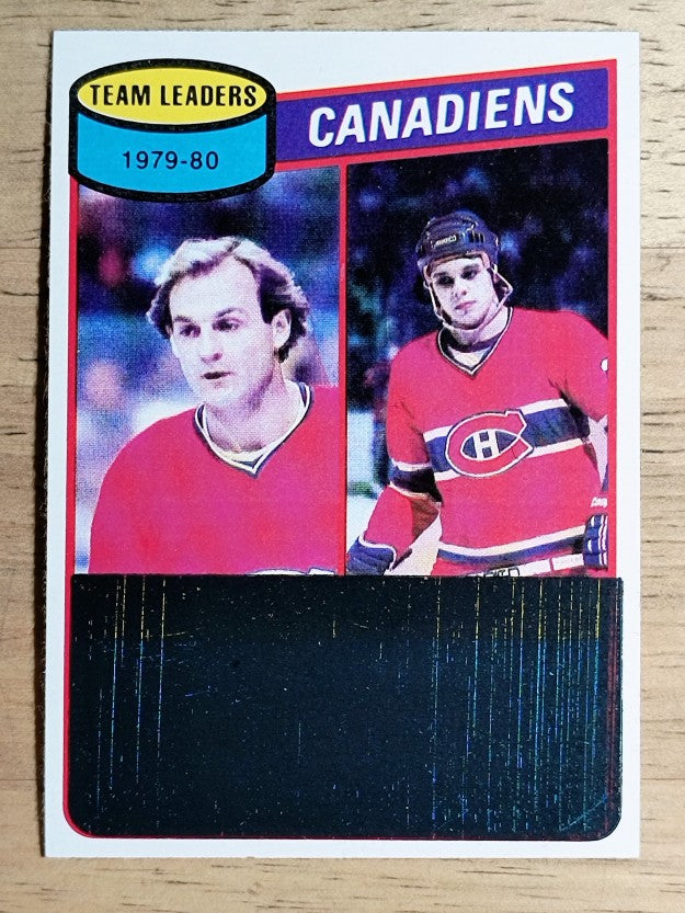 1980-81 Topps #216 Guy Lafleur TL/Pierre Larouche/Canadiens Leaders (MINT)