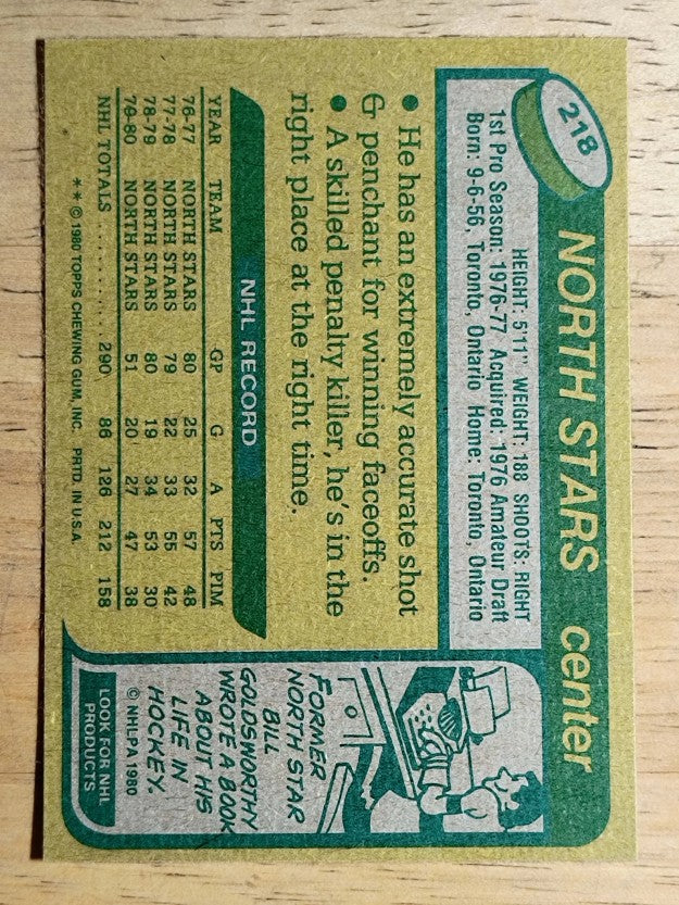 1980-81 Topps #218 Glen Sharpley (NMMT)