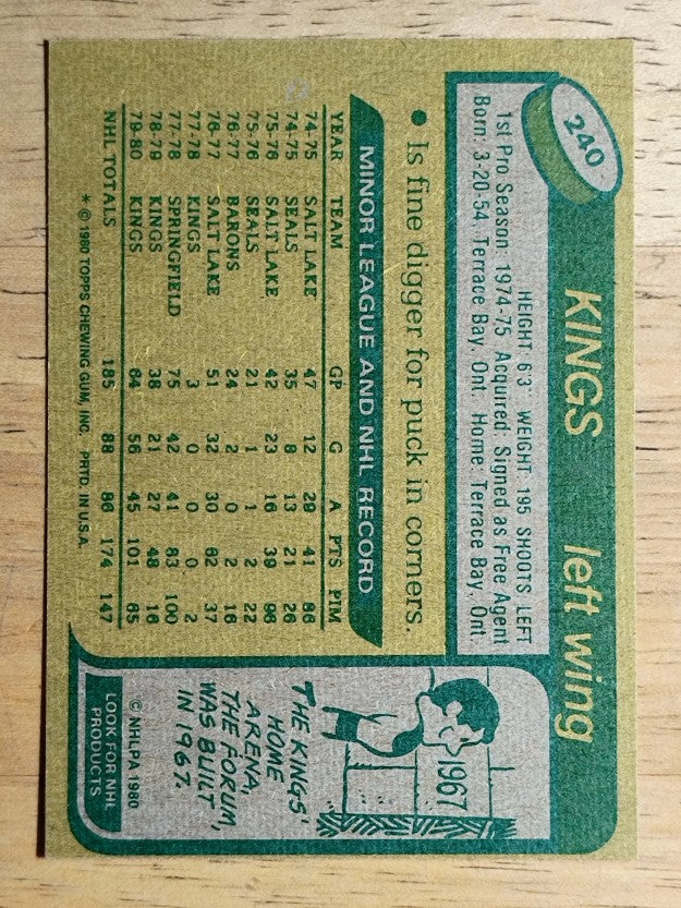 1980-81 Topps #240 Charlie Simmer (NM)