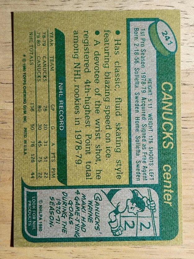 1980-81 Topps #241 Thomas Gradin (NM)