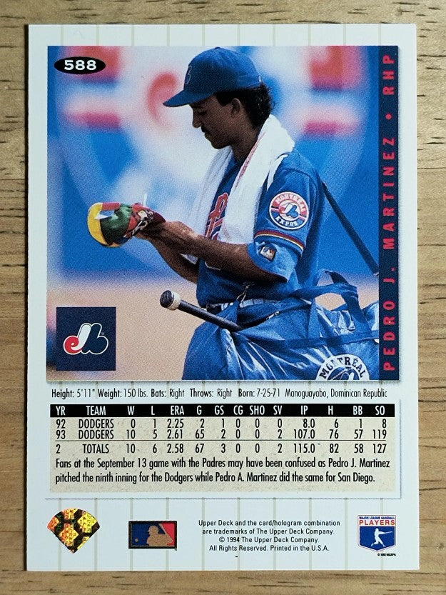 1994 Collector's Choice Silver Signature #588 Pedro Martinez