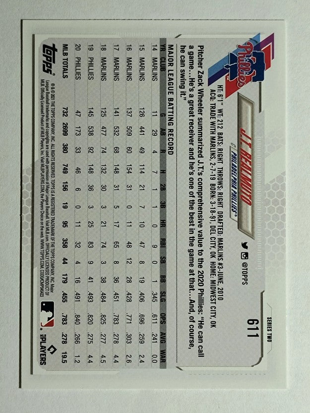 2021 Topps #611 J.T. Realmuto