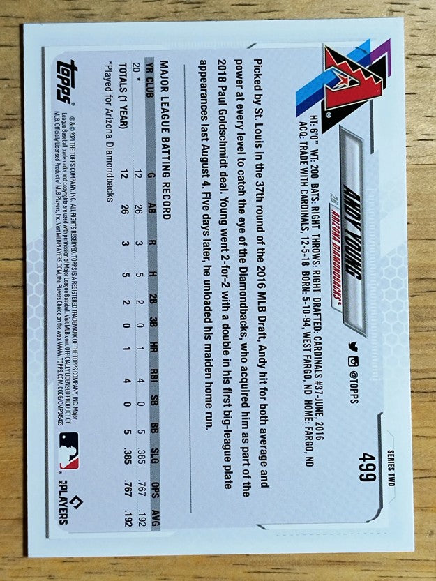 2021 Topps #499 Andy Young RC