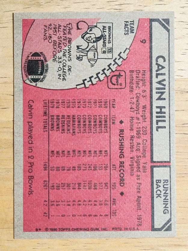 1980 Topps #9 Calvin Hill (NM)