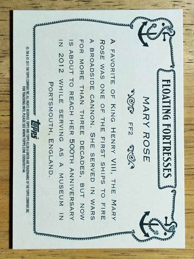 2011 Topps Allen and Ginter Floating Fortresses #FF2 Mary Rose
