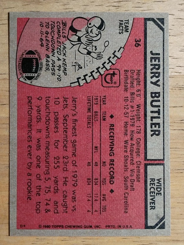 1980 Topps #36 Jerry Butler RC (NM)