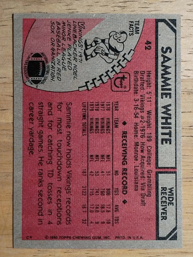 1980 Topps #42 Sammie White (NM)