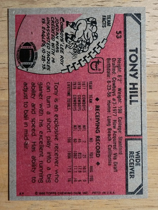 1980 Topps #53 Tony Hill (MINT)