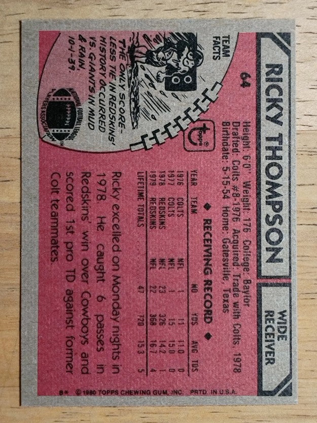 1980 Topps #64 Ricky Thompson (NM)