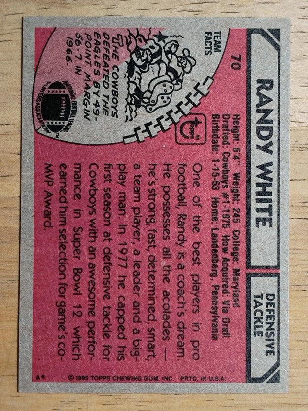 1980 Topps #70 Randy White AP (NMMT)