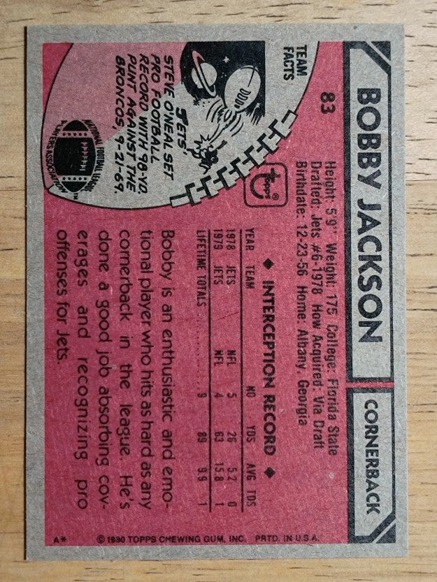 1980 Topps #83 Bobby Jackson (NMMT)