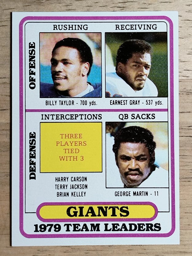 1980 Topps #94 New York Giants TL/Billy Taylor/Earnest Gray/George Martin (NM)