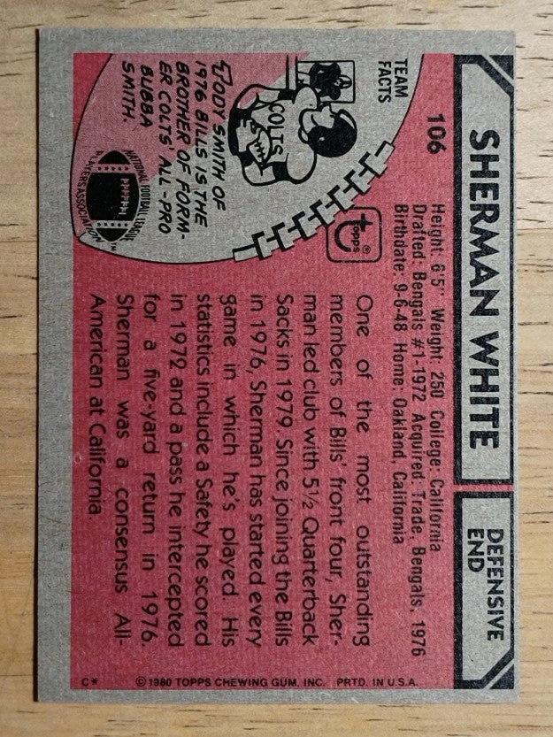 1980 Topps #106 Sherman White (NM)