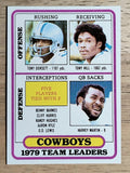1980 Topps #113 Dallas Cowboys TL/Tony Dorsett/Tony Hill/Harvey Martin (MINT)