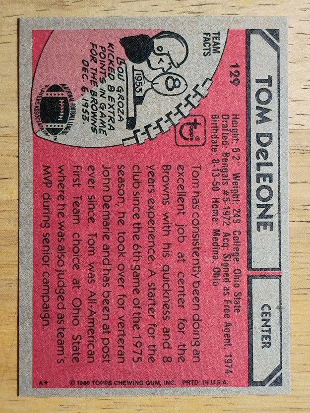 1980 Topps #129 Tom DeLeone (MINT)