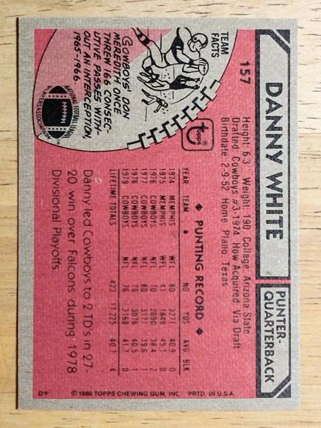 1980 Topps #157 Danny White (NM)