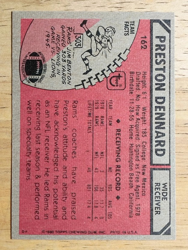 1980 Topps #162 Preston Dennard (NM)