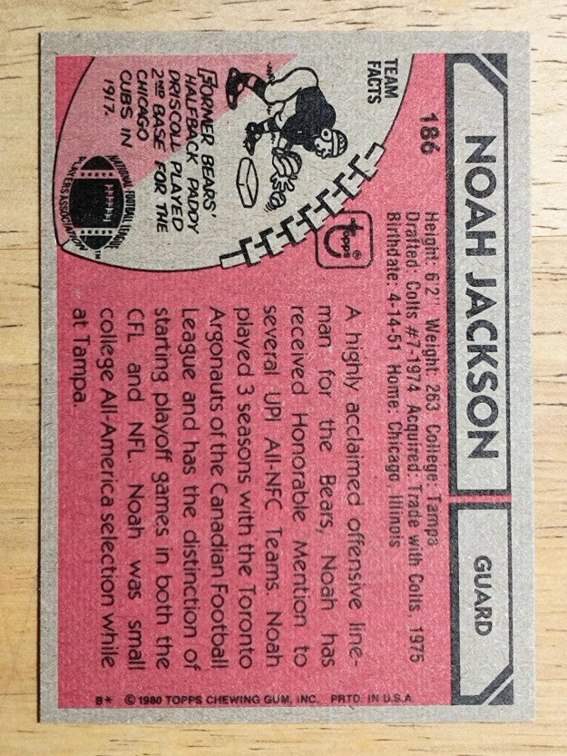 1980 Topps #186 Noah Jackson (EXMT)